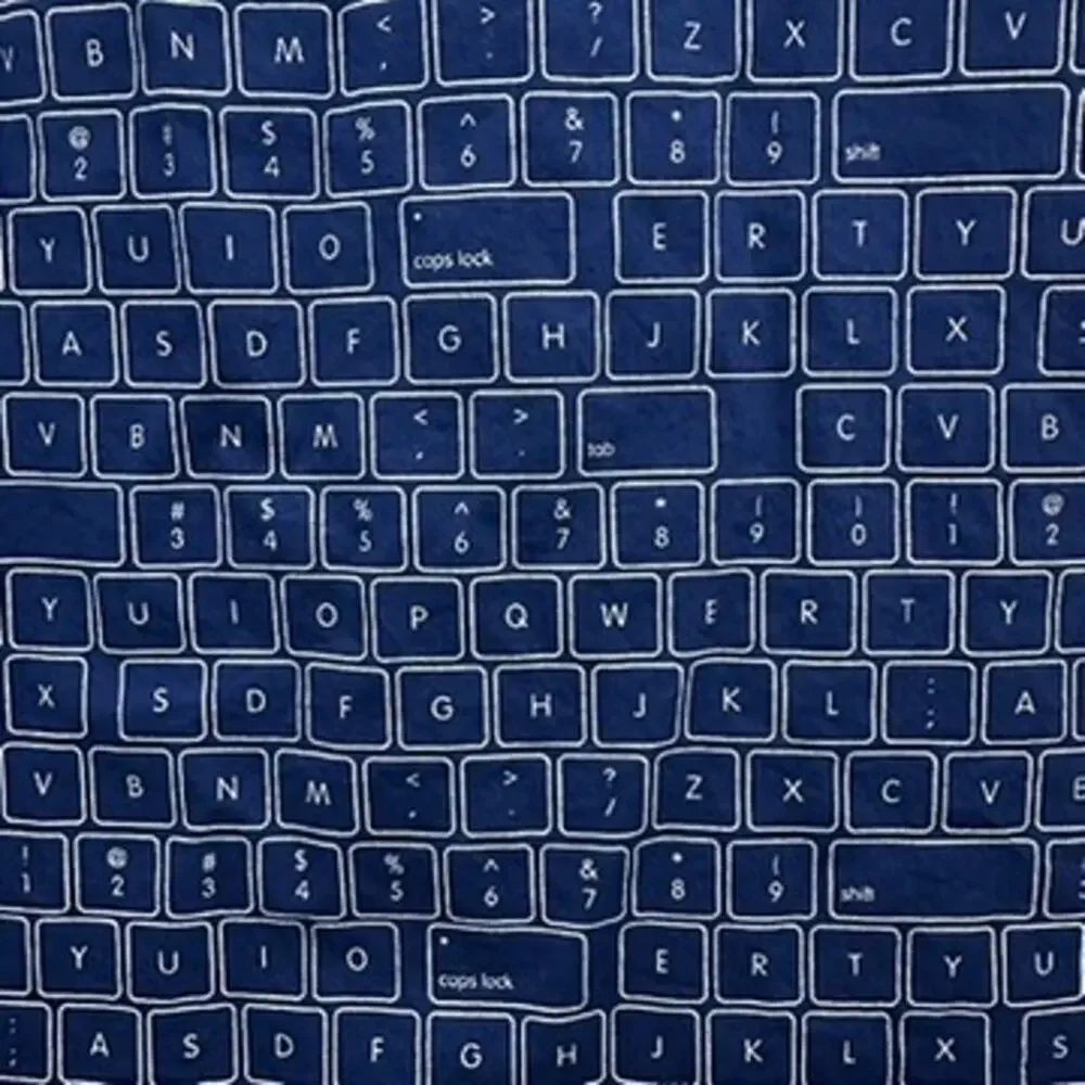 Alfani Men's XL Short Sleeve Button Up Computer Keyboard Shirt Unique Casual EUC
